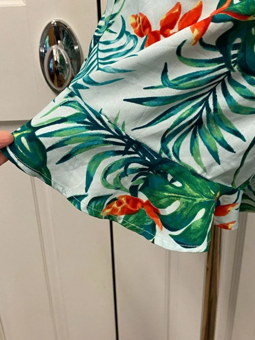 Boohoo Green Leaf Print Skirt